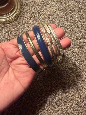 Set of 2 Mixed Metal and Lord's Prayer Bangle Bracelets value@135 when new